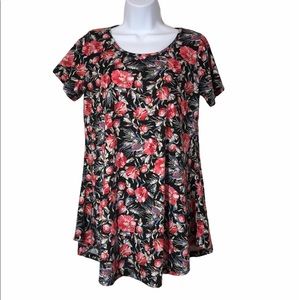 TUNIC long t-shirt floral print top multicolor